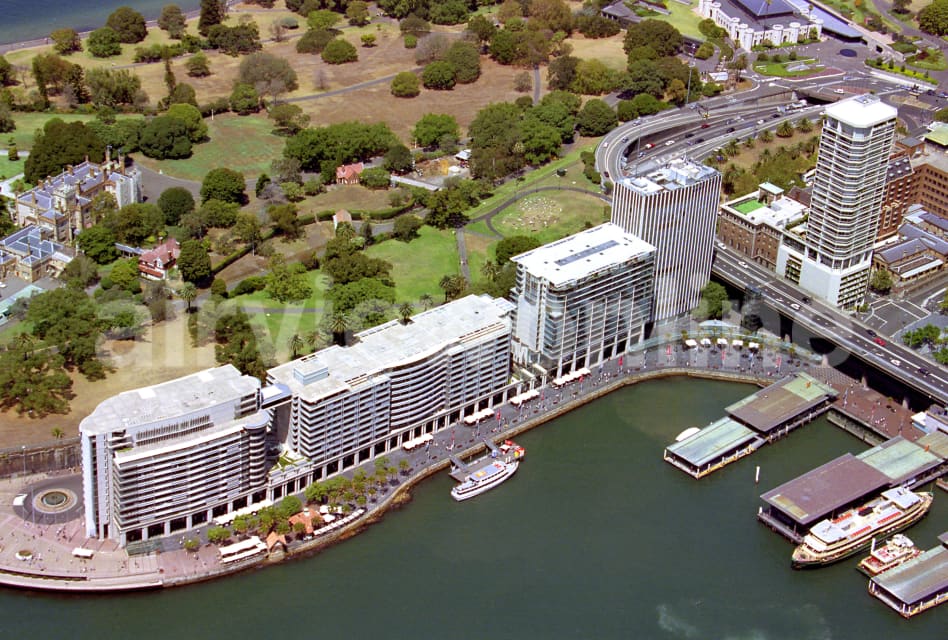 Aerial Image of Closeup of Circular Quay  waterfront apartment buildings