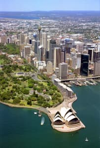 Aerial Image of OPERA HOUSE AND ROYAL BOTANIC GARDENS