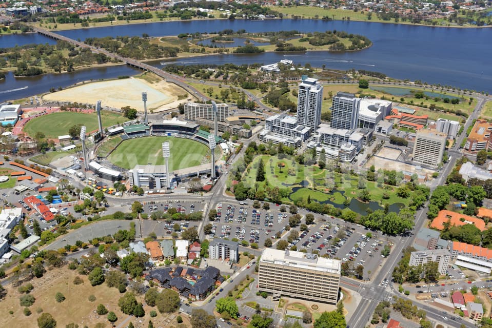 Aerial Image of WACA Ground And Queens Gardens
