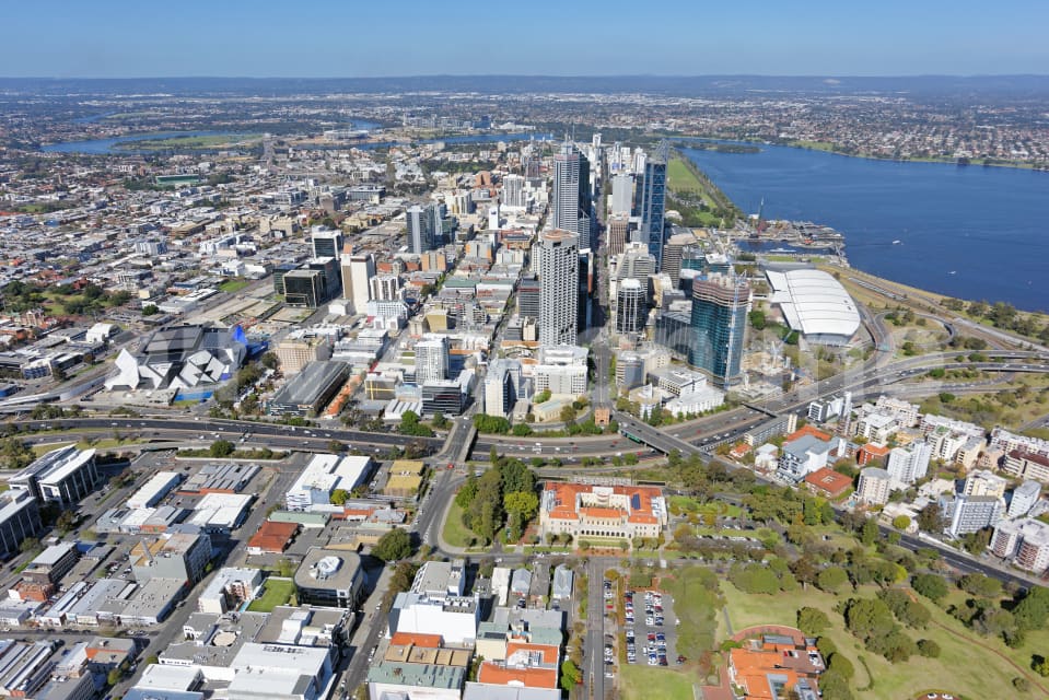 Aerial Image of Perth CBD From The West