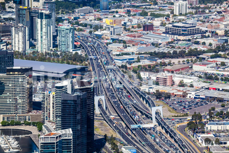 Aerial Image of West Gate Freeway Docklands