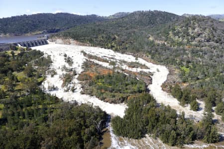 Aerial Image of WYANGALA DAM SPILLWAY IN FLOOD