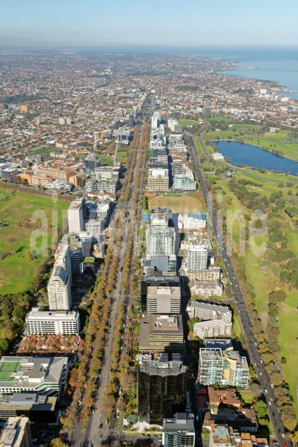 Aerial Image of St Kilda Road Looking South