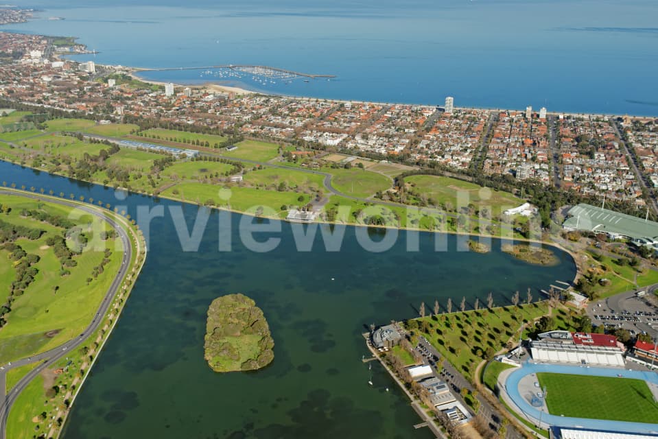 Aerial Image of Albert Park Lake Looking South-West