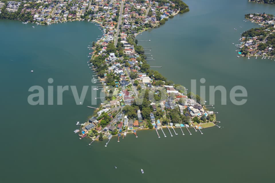 Aerial Image of Kanagaroo Point New South Wales Water Front Homes