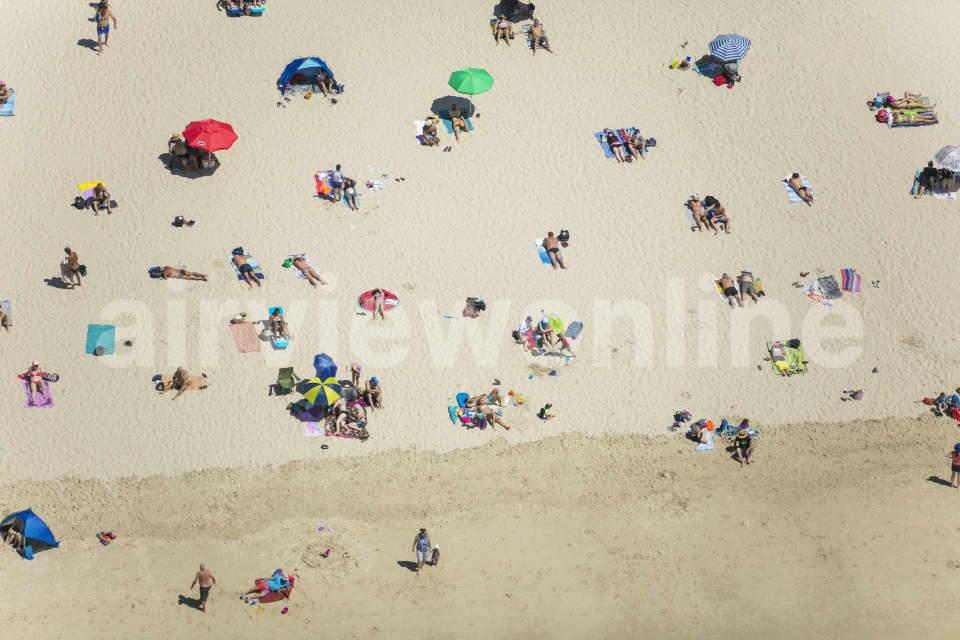Aerial Image of Beach Bathers Brighton Le Sands
