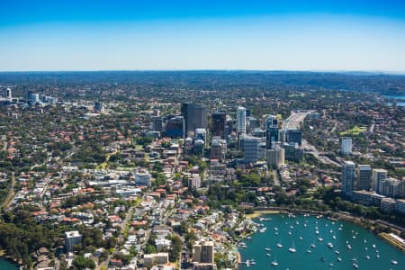 Aerial Image of NORTH SYDNEY LOOKING NORTH TO ST LEONARDS AND CHATSWOOD
