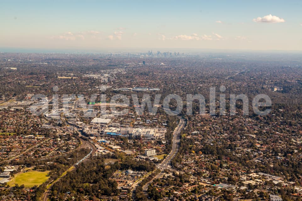 Aerial Image of Ringwood looking towards Melbourne