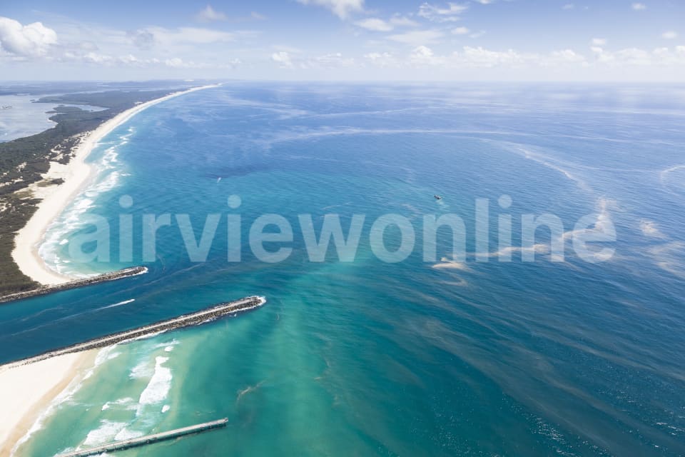 Aerial Image of Sand Bars Just Off The Gold Coast Seaway