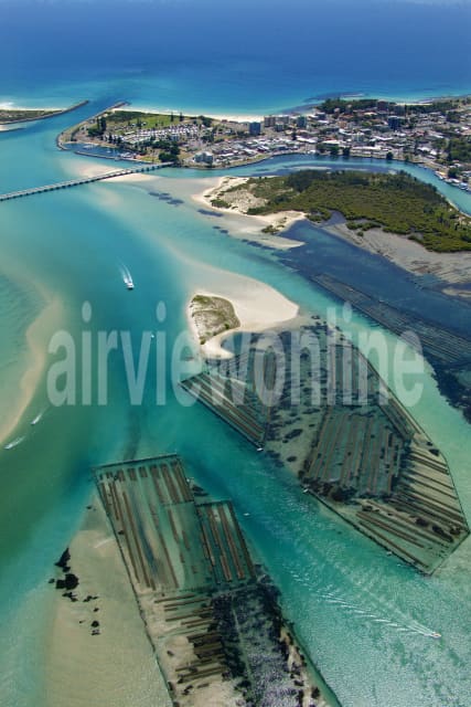 Aerial Image of Oyster Farms to Cape Hawke Harbour