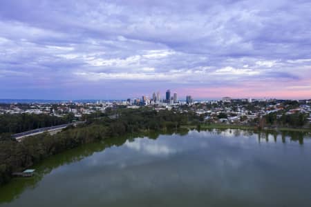 Aerial Image of LAKE MONGER TOWARDS PERTH CBD