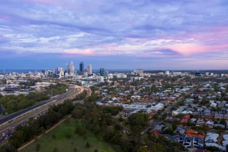 Aerial Image of LAKE MONGER TOWARDS PERTH CBD