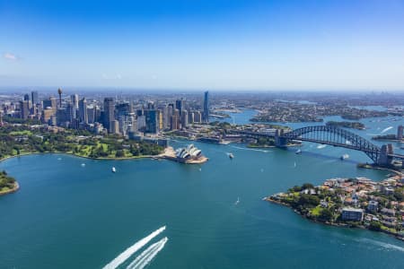 Aerial Image of SYDNEY HARBOUR BRIDGE AND OPERA HOUSE