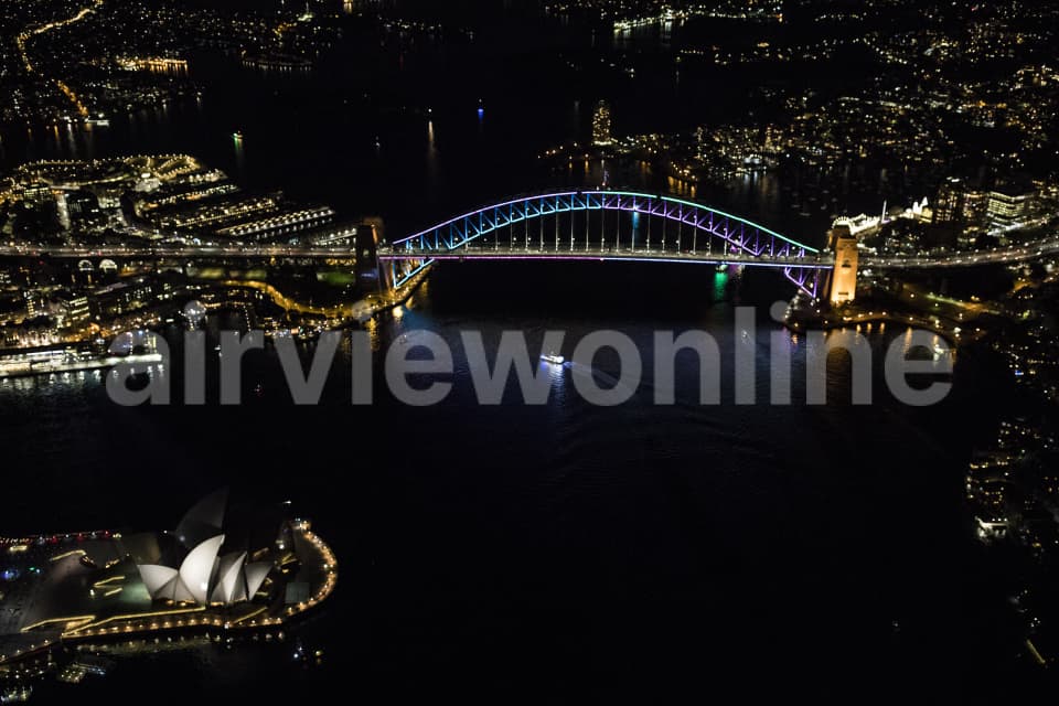 Aerial Image of Sydney Opera House Vivid