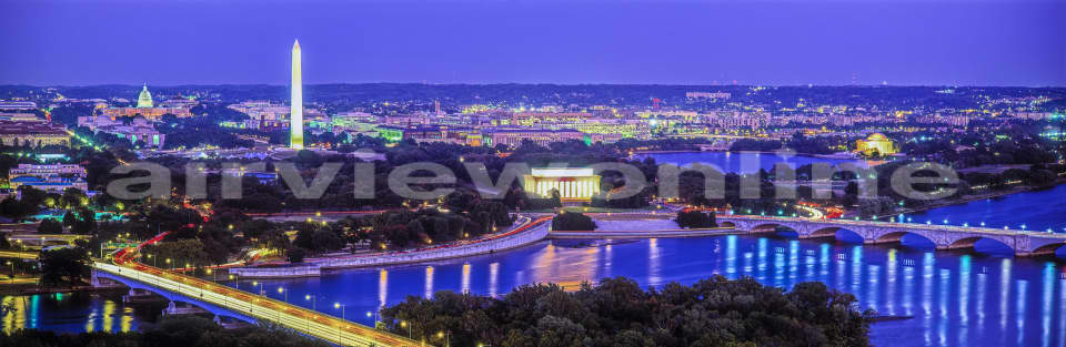 Aerial Image of Washington, DC Panoramic_  Dusk _USA