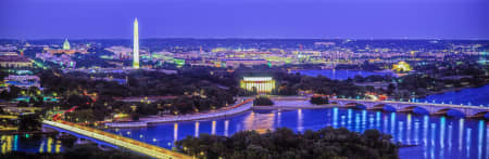 Aerial Image of WASHINGTON, DC PANORAMIC_  DUSK _USA
