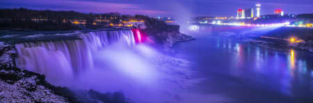 Aerial Image of Niagara Falls Dusk, NY